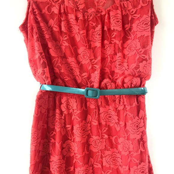 Paper Doll Dress- Floral Lace Coral Size M - Picture 2 of 8
